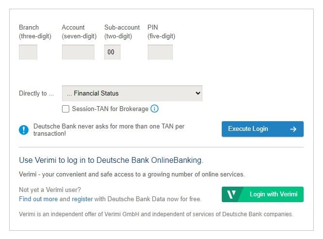 купить аккаунты Deutsche Bank